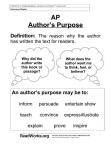 teacherlingo.com  Authors purpose, Authors purpose third grade